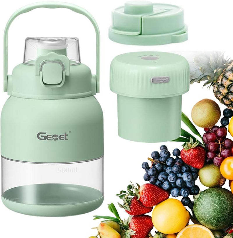 Gemet Electric Juicer, Geoet Electric Juicer, Probably Electrics Juicers, Green Outdoorfun Gemet Bpa-Free Electric Citrus Juicer 17 Oz, Straw, Two Lids, Portable Blender (1Pc)