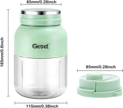 Gemet Electric Juicer, Geoet Electric Juicer, Probably Electrics Juicers, Green Outdoorfun Gemet Bpa-Free Electric Citrus Juicer 17 Oz, Straw, Two Lids, Portable Blender (1Pc)