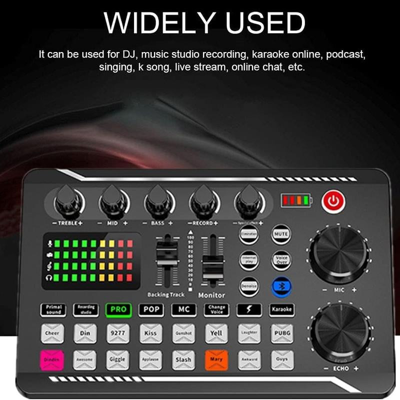 Professional Audio Mixer, SINWE Live Sound Card and Audio Interface with DJ Mixer Effects and Voice Changer,Podcast Production Studio Equipment, Prefect for Streaming/Podcasting/Gaming