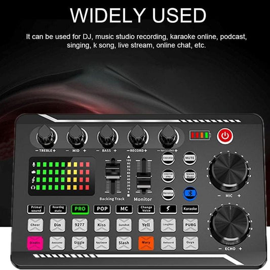 Professional Audio Mixer, SINWE Live Sound Card and Audio Interface with DJ Mixer Effects and Voice Changer,Podcast Production Studio Equipment, Prefect for Streaming/Podcasting/Gaming