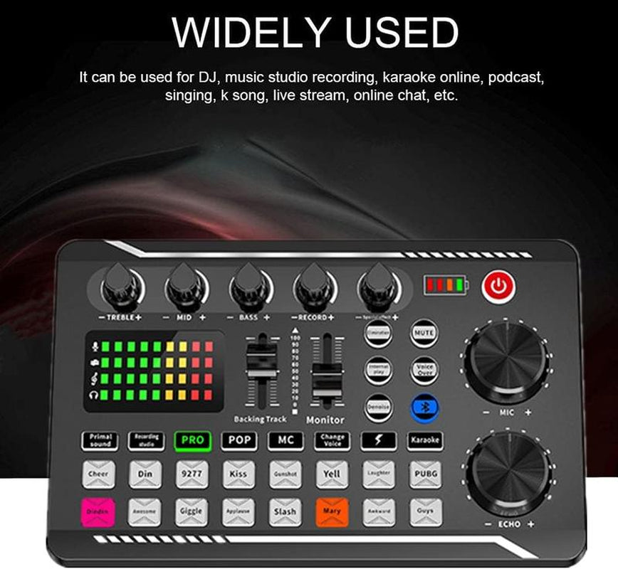 Professional Audio Mixer, SINWE Live Sound Card and Audio Interface with DJ Mixer Effects and Voice Changer,Podcast Production Studio Equipment, Prefect for Streaming/Podcasting/Gaming