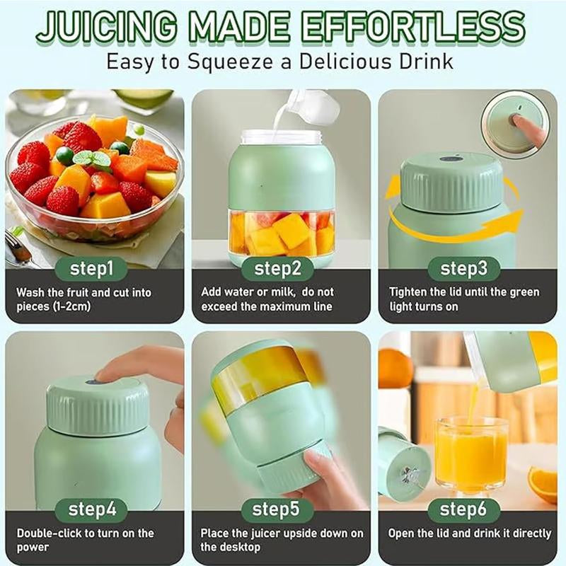 Gemet Electric Juicer, Geoet Electric Juicer, Probably Electrics Juicers, Green Outdoorfun Gemet Bpa-Free Electric Citrus Juicer 17 Oz, Straw, Two Lids, Portable Blender (1Pc)