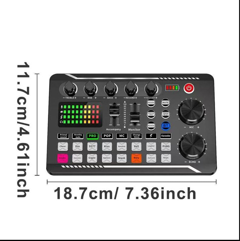 Professional Audio Mixer, SINWE Live Sound Card and Audio Interface with DJ Mixer Effects and Voice Changer,Podcast Production Studio Equipment, Prefect for Streaming/Podcasting/Gaming